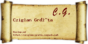 Cziglan Gréta névjegykártya